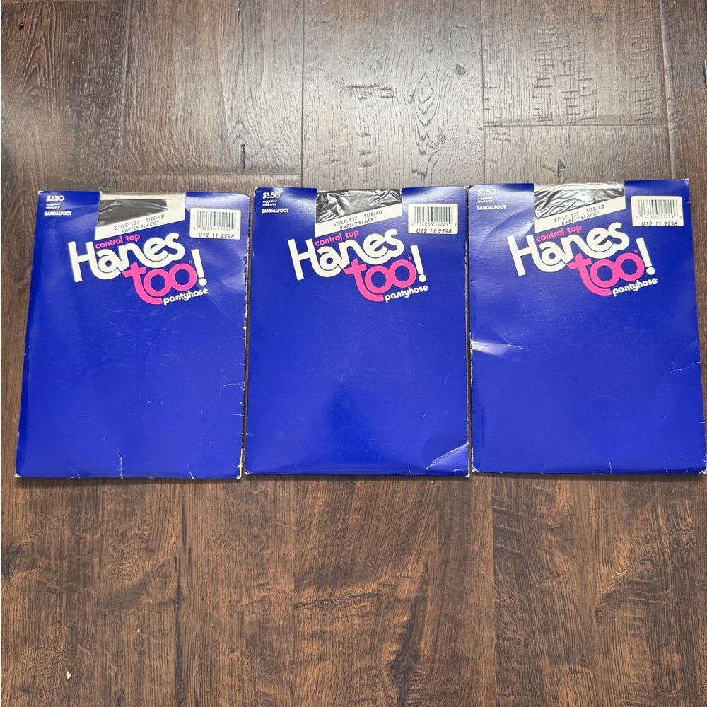 Vintage deadstock! Hanes Too! Pantyhose 3 pairs